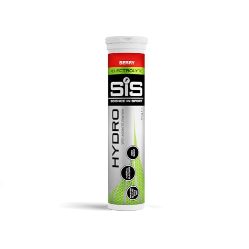 Science In Sport Hydro Hydration Tablets, Gluten-Free, Zero Sugar, Berry Flavour Plus Electrolytes, 20 Effervescent Tablets per Bottle (3 Bottles)