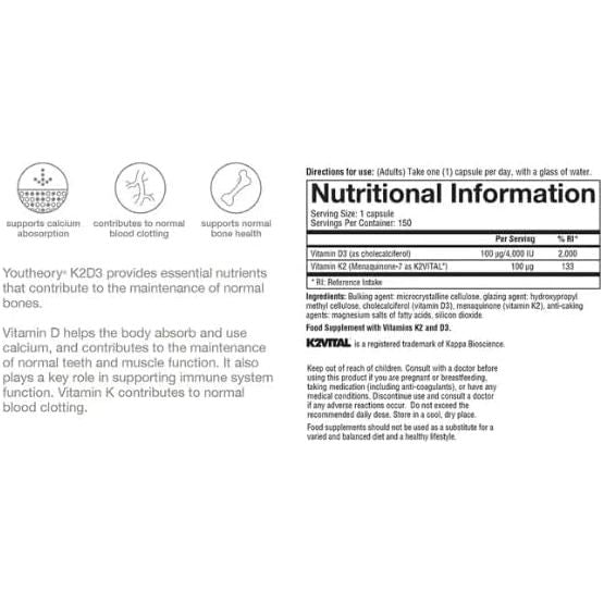 Youtheory K2D3, 150 count