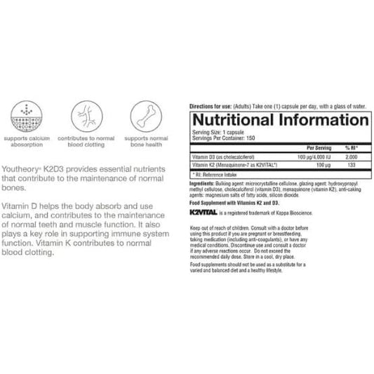 Youtheory K2D3, 150 count