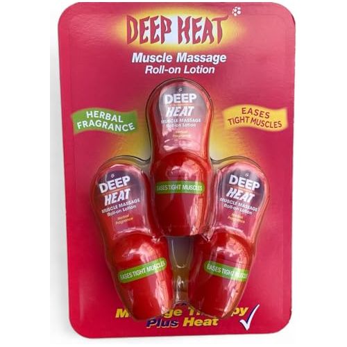 SIX Packs of Deep Heat Muscle Massage Roll-On Lotion 50ml