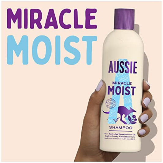 Aussie Shampoo And Conditioner Set For Dry, Damaged Hair, Miracle Moist, With Macadamia Nut Oil, Cruelty Free, XL VALUE PACK, 1145ml, (Pack of 2)