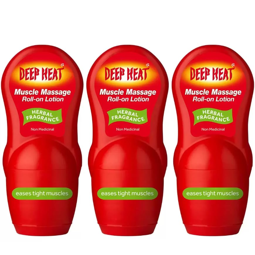 SIX Packs of Deep Heat Muscle Massage Roll-On Lotion 50ml