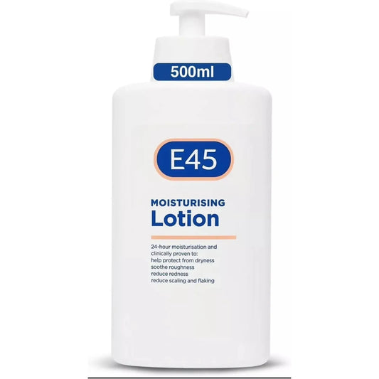 E45 Lotion Moisturiser Daily Body Pump Very Dry Sensitive Hydrated Skin 500ml