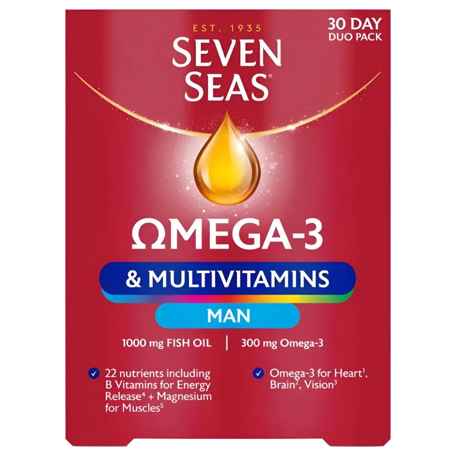 Seven Seas Omega-3 & Multivitamins Man, With B Vitamins and Magnesium, 30-Day
