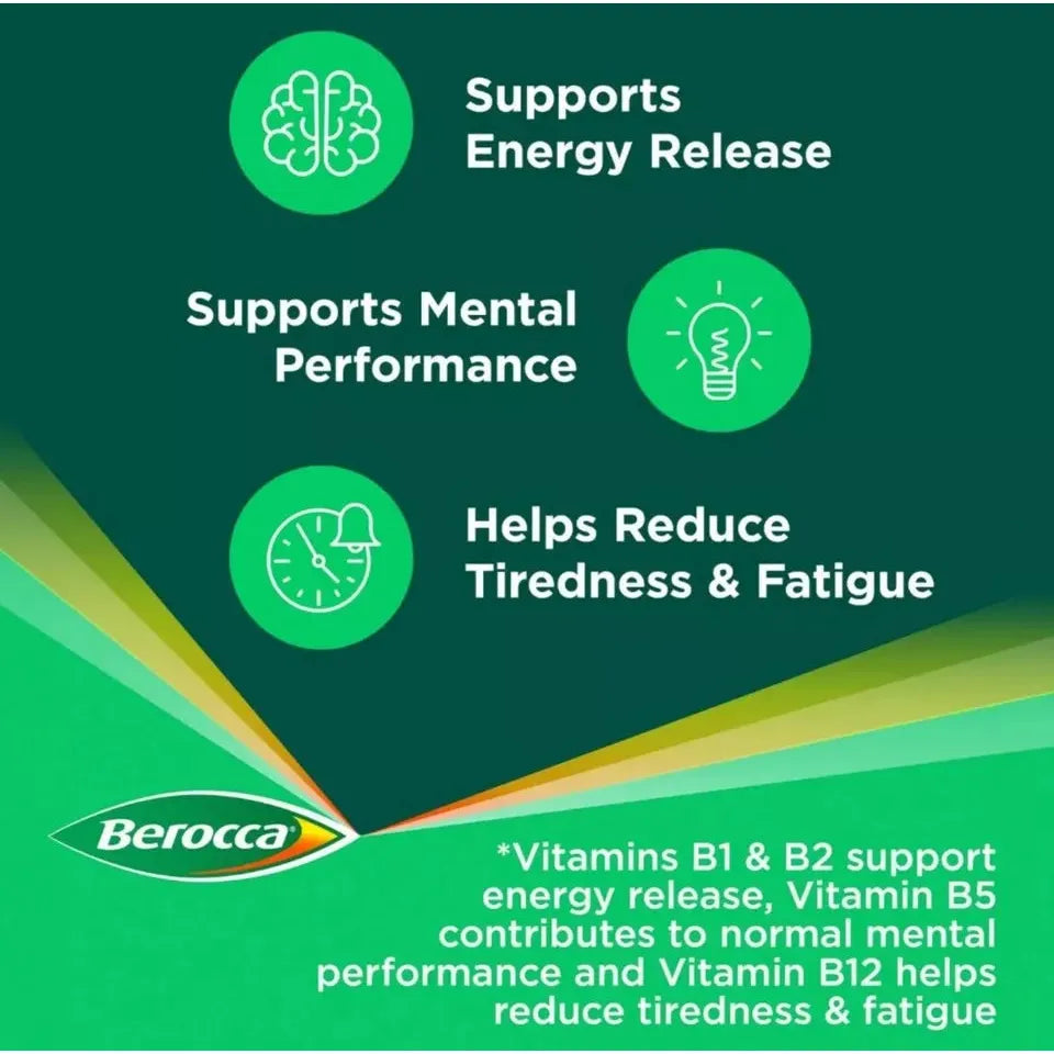 30 Berocca Energy Orange Flavoured Effervescent Tablets.