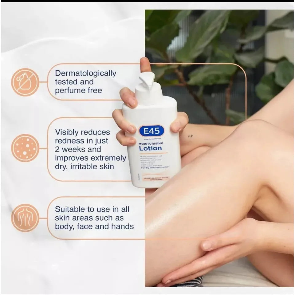 E45 Lotion Moisturiser Daily Body Pump Very Dry Sensitive Hydrated Skin 500ml