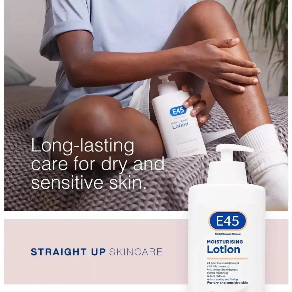 E45 Lotion Moisturiser Daily Body Pump Very Dry Sensitive Hydrated Skin 500ml