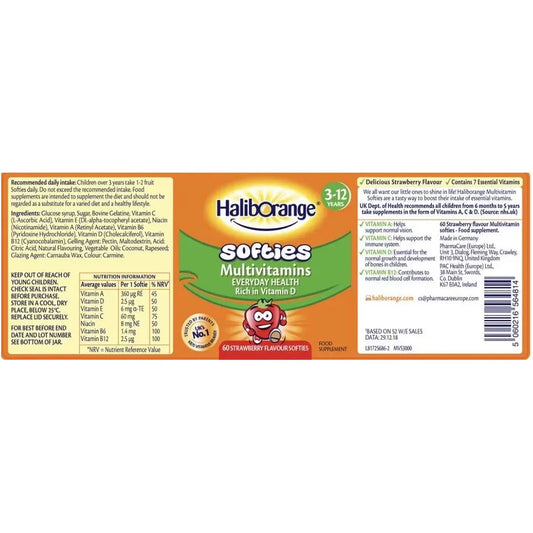 HalibOrange Softies Strawberries Multivitamin (60 Count)